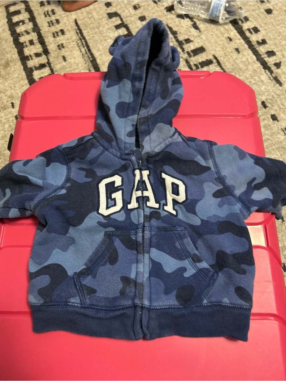 GAP Blue Camo Zip-Up Hoodie for Kids
